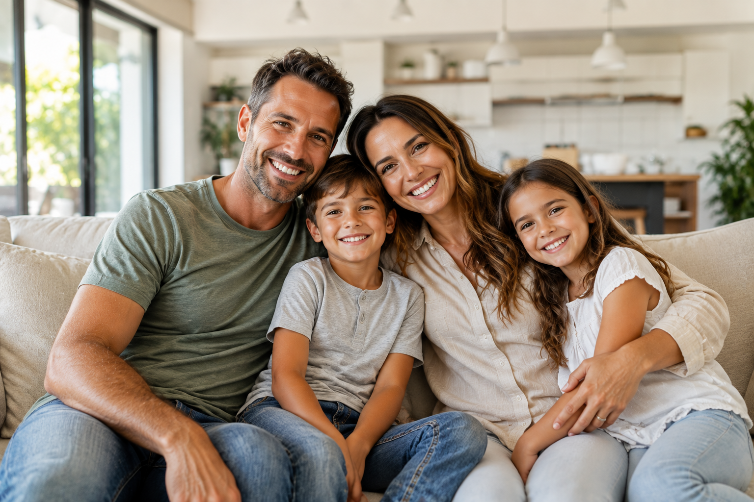 A family relaxing together at home, representing the people preventive medicine protects